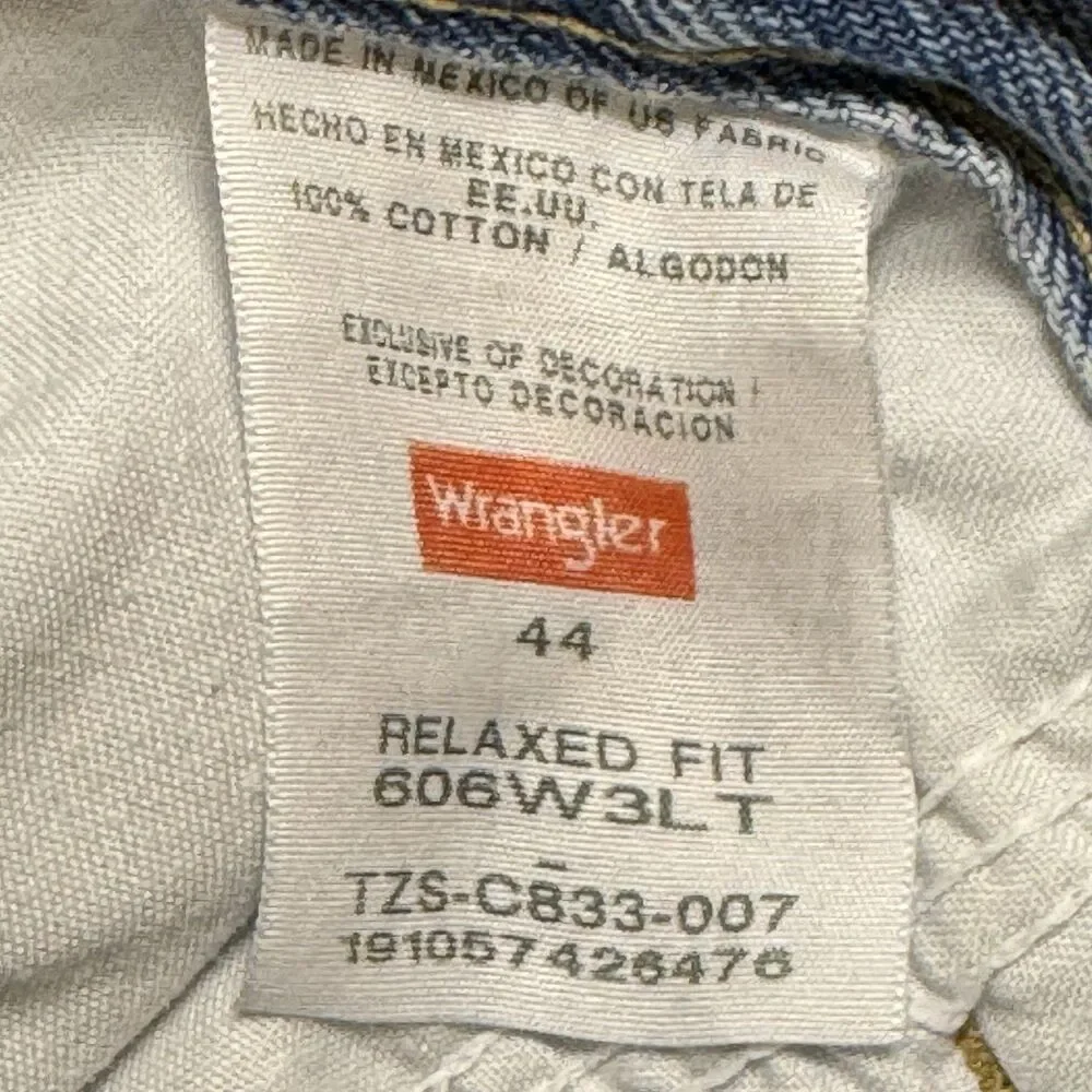 Wrangler Denim Shorts Mens 44 Relaxed Fit Blue Jean Shorts Cotton Casual Classic